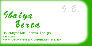 ibolya berta business card